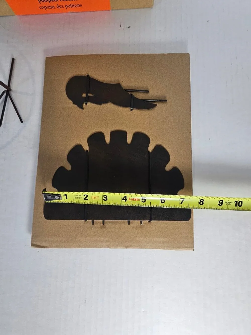 Pier One Imports Pumpkin Thanksgiving Turkey Metal Head Tail And Stand Set